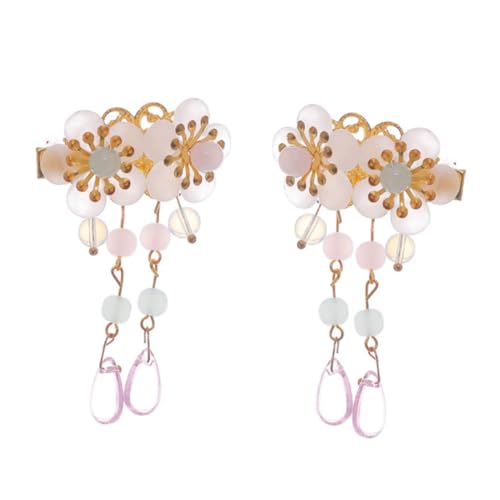 BESPORTBLE Vintage Chinesische Blumen Haarspangen mit Quasten Leichte Haarklammern für Hanfu Taugliche Haarschmuck Accessoires für Alltag und Besondere Anlässe von BESPORTBLE