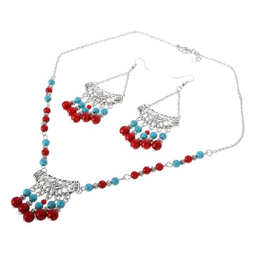 BESPORTBLE Vintage Ethno Halskette mit Quasten und Perlen Teiliges Schmuckset Damen Chunky Layering Choker Vielseitig als Halskette oder Kopfschmuck für Tribal Stil von BESPORTBLE
