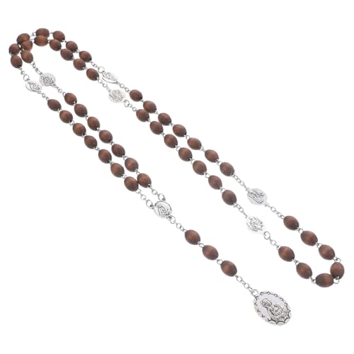 BESPORTBLE Vintage Gebetskette mit Holzperlen Katholische Rosenkranz Halskette für Damen und Herren Schlichtes Design Vielseitig für Alltag und Religiöse Zeremonien Geeignet Bedeutungsvolles von BESPORTBLE