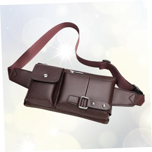 BESPORTBLE Vintage Herren Bauchtasche PU Leicht Verstellbar Multifunktional Crossbody Brusttasche Freizeit Outdoor Tasche Braun von BESPORTBLE