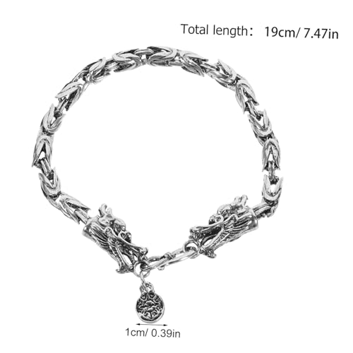 BESPORTBLE Vintage Herrenarmband mit Drachenkopf Punk Gothic Stil Antikes Modisches Statement Vielseitiges Accessoire für Looks und Verschiedene Anlässe von BESPORTBLE