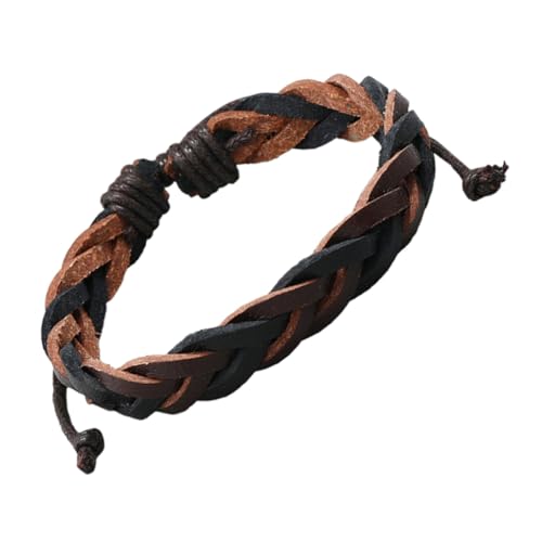 BESPORTBLE Vintage Lederarmband Herren Mehrschichtig Geflochten Verstellbar Robust Langlebig Stylisch Modisch Geschenk für Männer von BESPORTBLE