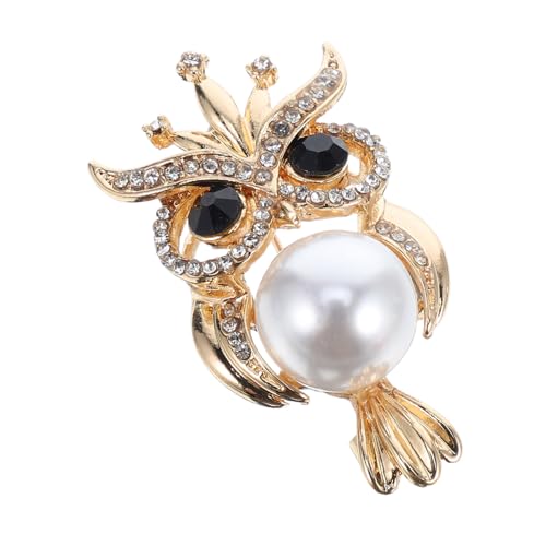 BESPORTBLE Vintage Legierung Eule Brosche Pin mit Perle Damen Modisch Tier Schmuck für Kleidung Pullover Hüte und Gesellschaft Veranstaltungen von BESPORTBLE