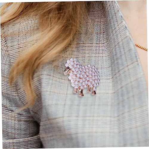 BESPORTBLE Vintage Perlen Schaf Brosche Damen Anstecknadel aus Langlebiger Legierung Leichter Modischer Schmuck für Kleidung Schals Hüte Elegantes Accessoire für Partys und Business Events von BESPORTBLE