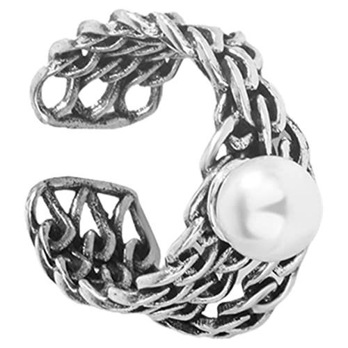 BESPORTBLE Vintage Perlenring für Damen Verstellbarer Finger Ring im Geometrischen Design Modisches Accessoire für Teenager Besondere Anlässe von BESPORTBLE