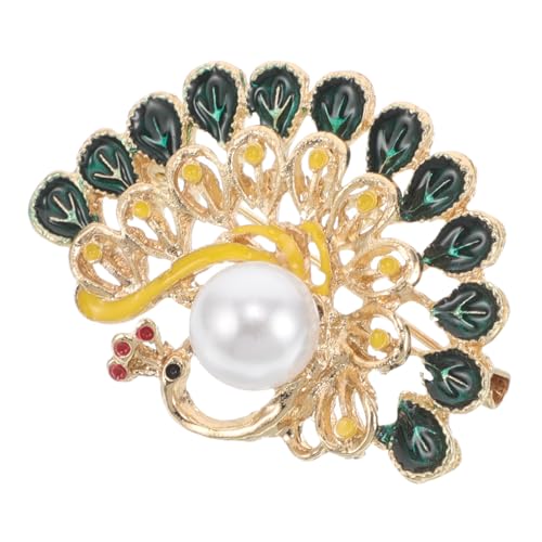 BESPORTBLE Vintage Pfauen brosche mit funkelnder Anstecknadel Zinklegierung Langlebig Elegantes Tier motiv Vielseitig Tragbar für Damen und Mädchen Schmuckaccessoires zu Hochzeit Geburtstag von BESPORTBLE
