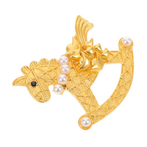 BESPORTBLE Vintage Pferde Brosche mit Ingot-element Elegante Metall Anstecknadel für Damen und Herren Robustes Design Modischer Glückssymbol-anhänger für Mäntel Pullover Hemden Kleider und von BESPORTBLE