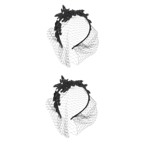 BESPORTBLE Vintage Schleier-Stirnband Für Frauen Mit Schwarzem Mesh Und Spitze – Elegantes Brautaccessoire Für Hochzeiten - Blumenmädchen Und Besondere Anlässe Einzigartiger Look Und von BESPORTBLE