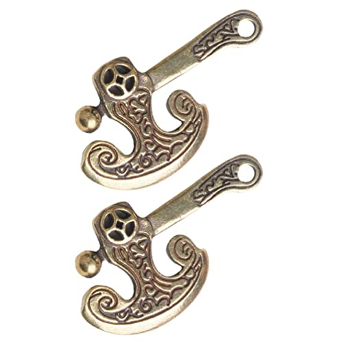 BESPORTBLE 2st Schlüsselanhänger Vintage Wikinger Anhänger Fengshui-Charme-anhänger Antiker Charms-anhänger Charms Zum Basteln Von Schmuck DIY Halskette -schmuck Jahrgang Statue Messing von BESPORTBLE