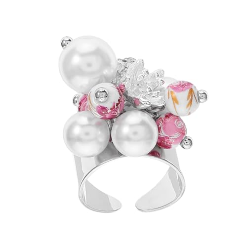 BESPORTBLE Offene Ringe Mit Glasperlen Und Kunstperlen Zierlicher Daumenschmuck Im Vintage-stil Trendiger Schmuckring Für Frauen Zum Daily Wear Und Feiern von BESPORTBLE