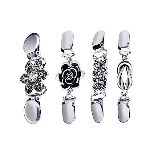 BESPORTBLE Vintage Sweater Clips Teiliges Retro Cardigan Verschlussclips aus Silbernem Legierungsmaterial Vielseitig für Schals Pullover Strickjacken und Taschen Glatte Polierte Oberfläche von BESPORTBLE