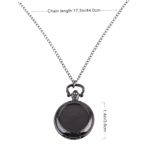 BESPORTBLE Vintage Taschenuhr Kette Damen und Herren Kreative Anhänger Uhr Halskette Mittelgroßes Design Präzise Mechanische Uhr Elegantes Geschenk für Familie und Freunde Schwarz von BESPORTBLE