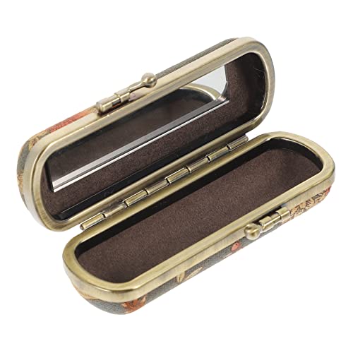 BESPORTBLE Lippenstiftetui für Damen Retro Lippenstift Aufbewahrungsetui mit Spiegel Tragbare Kosmetik Tasche für Reisen und Alltag Kompakte Größe Exquisites Design Langlebig von BESPORTBLE