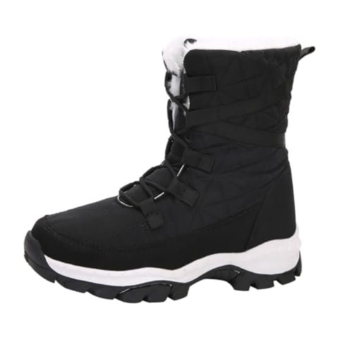BESPORTBLE Warme Gefütterte Winterstiefel Damen Plüsch Innenfutter Komfortable Outdoor Schneestiefel Mittelhohe Stiefel für Kalte Tage Modisch und Langlebig von BESPORTBLE
