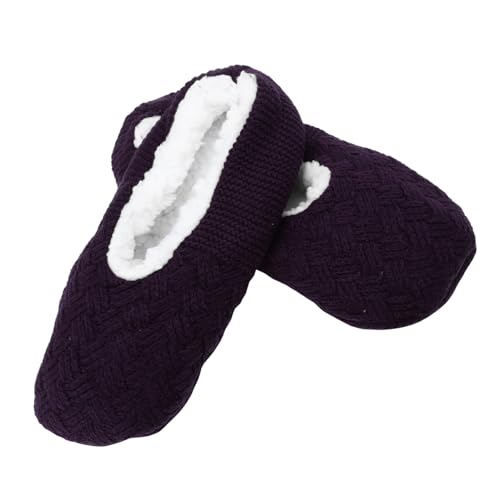BESPORTBLE Warme Kuschelsocken Hausschuhe Damen Flauschig Gefüttert Rutschfeste Indoor Schuhe aus Wollmaterial Atmungsaktiv Robust und Angenehm für Herbst und Winter Geschenkidee von BESPORTBLE