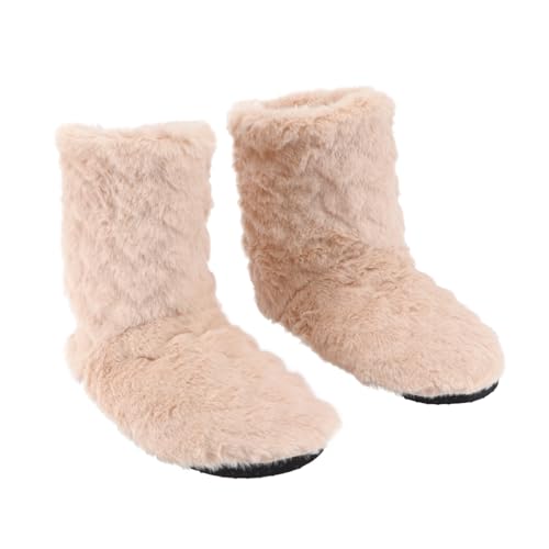 BESPORTBLE Warme Rutschfeste Indoor hausschuhe mit Dicker Sohle Atmungsaktiv Geräuscharm Bequem für Erwachsene Kamelbraun für Kalte Herbst Wintertage zu Hause von BESPORTBLE