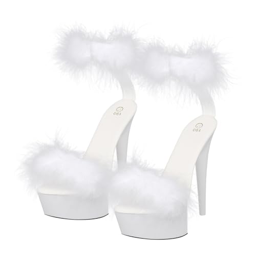 BESPORTBLE Wasserdichte Damen Sandalen mit Superhohem Absatz Rutschfest Strapazierfähig Modisch und Atmungsaktiv Sommerliche High Heel Schuhe für Frauen Weiß von BESPORTBLE