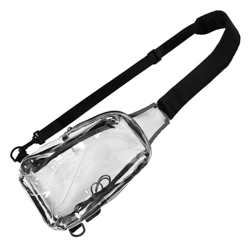BESPORTBLE Wasserdichte Transparente Umhängetasche Verstellbar für Damen Stadion Zugelassen Praktische Schultertasche mit Robustem Reißverschluss für Konzert und Alltag von BESPORTBLE