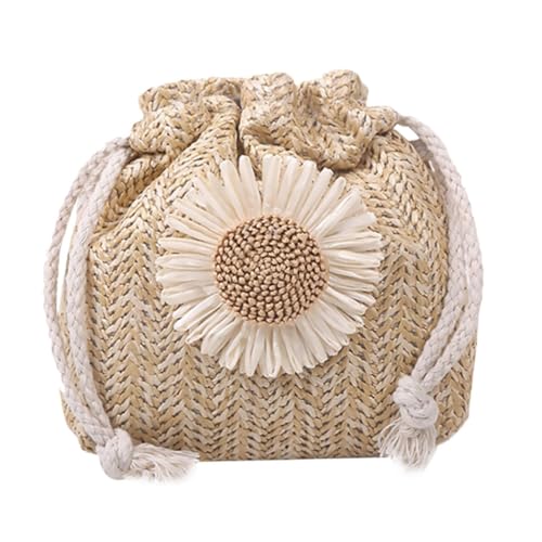BESPORTBLE Wasserfeste Damen Umhängetasche Weiß Geflochtene Crossbody Bucket Bag Modische Schultertasche mit Geräumigem Stauraum für Alltag Reise Freizeit und Strand von BESPORTBLE