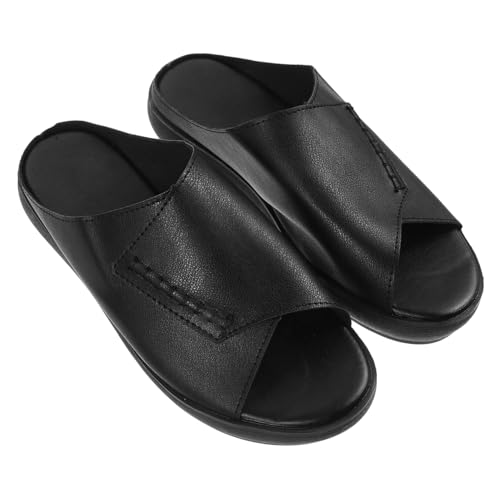 BESPORTBLE Wedge Sandalen Damen Schwarz Weiche Sohle Bequeme Plattform Sommer Pantoletten Leicht Rutschfest Alltagsspaziergang von BESPORTBLE