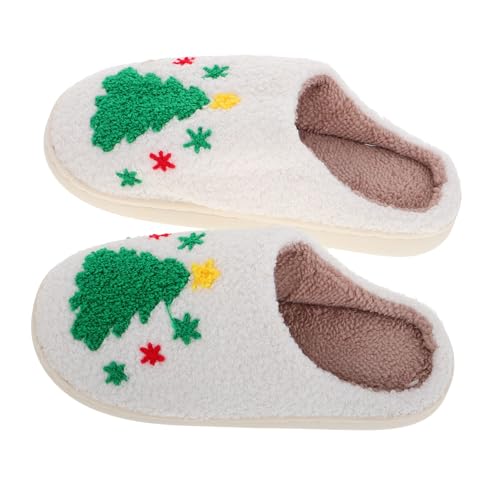 BESPORTBLE Weiche Weihnachtsbaum Hausschuhe Unisex Warm Rutschfest Komfortable Pantoffeln Für Damen Herren Weihnachten Zuhause Innenbereich Passend Für Fuß von BESPORTBLE