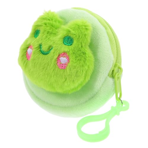 BESPORTBLE Weiches Plüsch Münzgeldbörse für Mädchen Niedliche Frosch Cartoon Geldbeutel Kompakte Aufbewahrungstasche für Münzen Schlüssel und Ohrhörer Vielseitige Kleine Tasche Tragbar und von BESPORTBLE