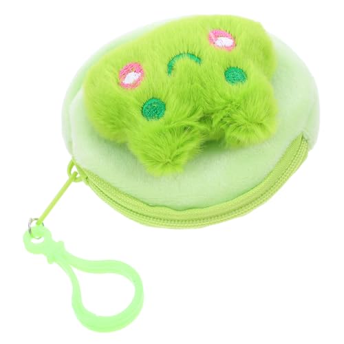 BESPORTBLE Weiches Plüsch Ohrhörer Aufbewahrungsbeutel Frosch Design Kleine Münztasche Leicht Tragbar für Mädchen Schlüssel Coins Organizer Niedliche Cartoon Geldbörse von BESPORTBLE