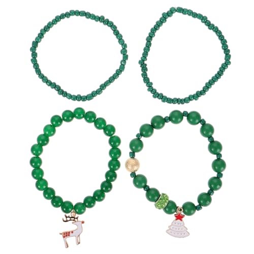 BESPORTBLE Weihnachtliche Armband Set mit und Weihnachtsbaum Anhängern Dehnbare Perlenarmbänder Langlebig Farbintensiv Festliche Schmuckstücke für Damen und Herren von BESPORTBLE