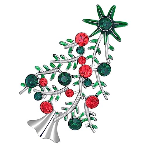 BESPORTBLE Weihnachtliche Strass Brosche Weihnachtsbaum Pin aus Legierung und Funkelnden Kristallen Leichter Anstecker für Frauen Modisches Accessoire für Mantel Rucksack Schal und Tasche von BESPORTBLE