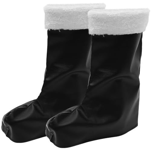 BESPORTBLE Weihnachtlicher Santa Stiefelüberzug aus Weichem PU Material Anzuziehen für Weihnachtsfeiern und Santa Cosplay für Erwachsene Festliche Xmas Deko von BESPORTBLE