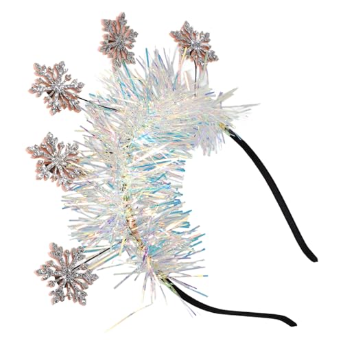 BESPORTBLE Schneeflocken Stirnband Für Frauen Weihnachten Party Bühne Haarschmuck Haar Ornament Mit Glitzer Design Aus Sicherem Material von BESPORTBLE