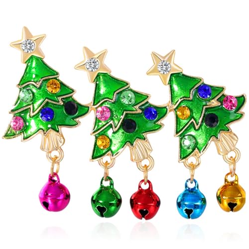 BESPORTBLE Weihnachtsbaum Brosche mit Glocken Design Langlebige Anstecknadel für Kleidung Dekoration für Weihnachtsfeiern und Anlässe von BESPORTBLE