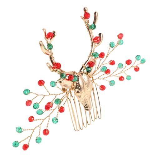 BESPORTBLE Elch Haarkamm Für Frauen Handgefertigter Haarschmuck Mit Kristallen Festlicher Haardekoration Für Weihnachten Und Partys Wiederverwendbarer Kopfschmuck Für Besondere Anlässe von BESPORTBLE