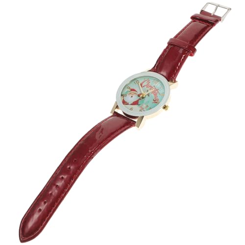 BESPORTBLE Weihnachtsmann Armbanduhr für Frauen Lebensmittelechtes Material Mode Uhr mit Einzigartigem Santa Muster für Weihnachtszeit von BESPORTBLE