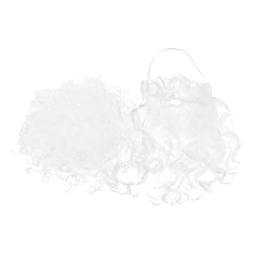 BESPORTBLE Weihnachtsmann-Perücke und Perücke Set Weiß mit realistischer Textur Hautfreundlich und Atmungsaktiv für Weihnachtsfeiern Community-events und Festliche Auftritte von BESPORTBLE