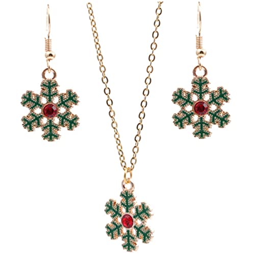 BESPORTBLE Weihnachtsschmuck Teilig Schneeflocken Halskette und Ohrringe Damen Weihnachts Accessoires Festlich Detailreich für Weihnachtsfeier und Party von BESPORTBLE
