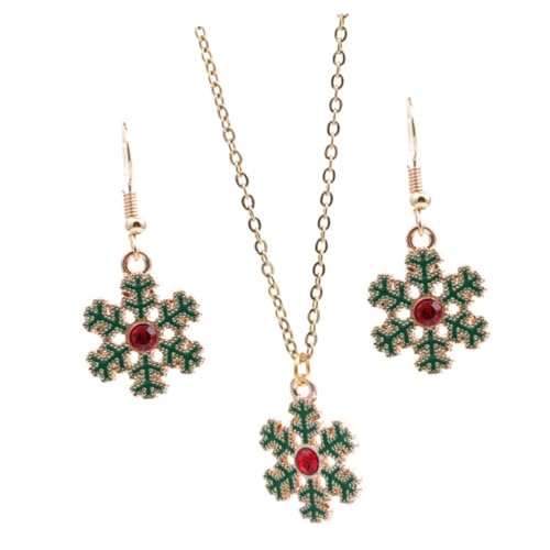 BESPORTBLE Weihnachtsschmuck Teilig Schneeflocken Ohrringe und Anhänger Halskette Bunte Weihnachtsdekoration Festliche Accessoires für Kostüm und Party Auffälliges Design für Damen von BESPORTBLE