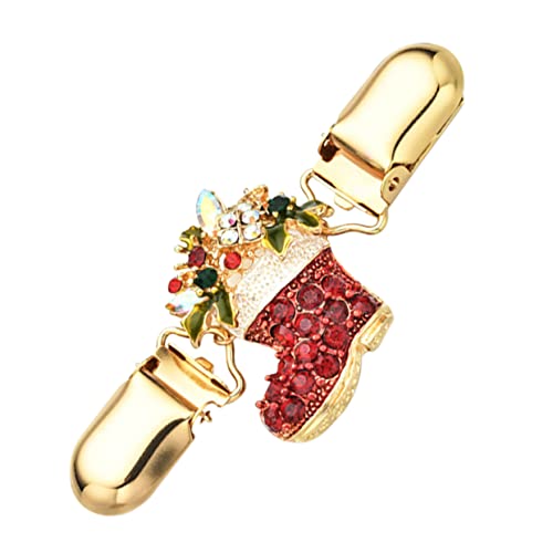 BESPORTBLE Weihnachtsstiefel Brosche Clip aus Premium Legierung Dekorativer Pullover Verschluss Fester Halt Eleganter Cardigan Schmuck für Damen Festliches Accessoire zu Weihnachten von BESPORTBLE