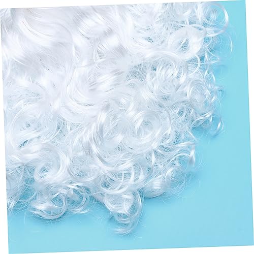 BESPORTBLE Weiße Lange Lockige Nikolaus Perücke mit Sicherem Material Feiner Verarbeitung Stilvolles Santa Claus Cosplay Zubehör für Party Karneval Halloween und Festliche Anlässe von BESPORTBLE