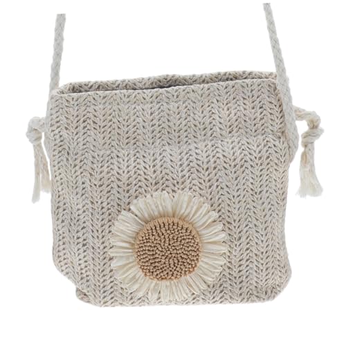 BESPORTBLE Weißer Strohtasche Damen Umhängetasche Geflochtene Bucket Bag Langlebig Modisch Leichttragbar Für Alltag Freizeit von BESPORTBLE