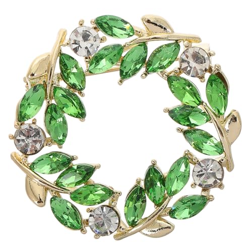 BESPORTBLE Weizenkranz Brosche Langlebiger Zinklegierung Funkelnde Bling Pin Sicherer Ansteckclip Schutz der Kleidung Stabile Anstecknadel für Damen Kragen und Kleider von BESPORTBLE