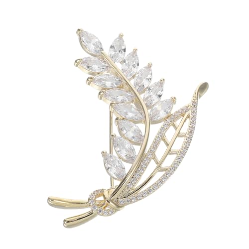 BESPORTBLE Weizenohr Brosche für Damen mit Zirkonia Glitzernde Brosche für Shirts und Pullover Retro Schmuckaccessoire für Vielseitige Garderobe von BESPORTBLE