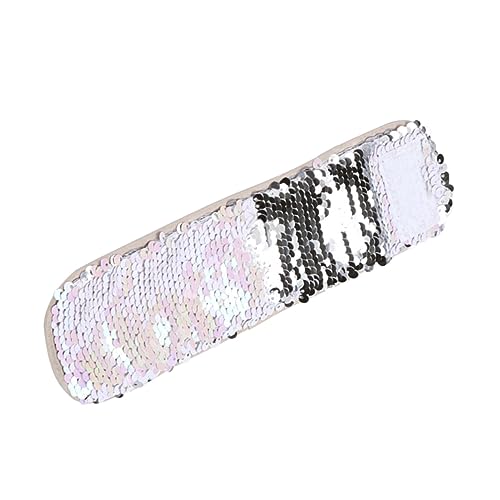 BESPORTBLE Wendbares Pailletten Slap Armband mit Charm Verstellbares Mädchenarmband Zweifarbiger Glitzer in Weiß und Silber Hautfreundliches Partyzubehör für Jugendliche und Damen von BESPORTBLE