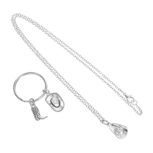 BESPORTBLE Western Cowgirl Schlüsselanhänger-set mit Einzigartigem Cowboyhut-anhänger und Stiefel-charm Langlebiges Metall Stilvolles Western-schmuckset für Damen Perfektes zu Feiertagen und von BESPORTBLE