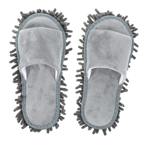 BESPORTBLE Winter Chenille Mopp Hausschuhe Unisex Rutschfest Waschbar Offene Zehen Große Vielseitig für Fliesen Vinyl Bequeme und Alltagsschuh von BESPORTBLE