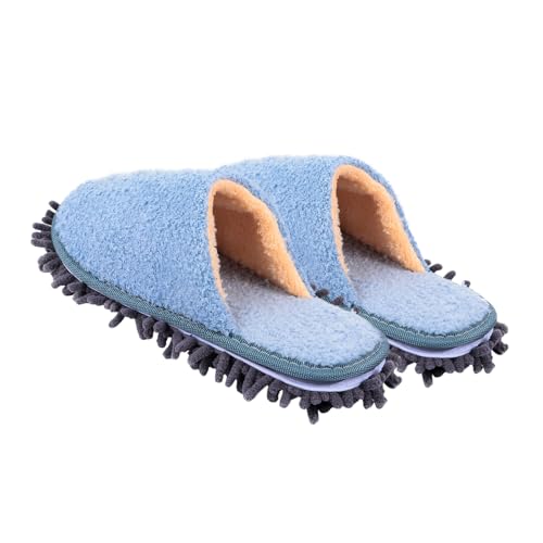 BESPORTBLE Winter Hauspantoffeln Herren Damen Warm Gefütterte Hausschuhe Bequem Rutschfest Komfortable Indoor Slippers Blau Groß von BESPORTBLE