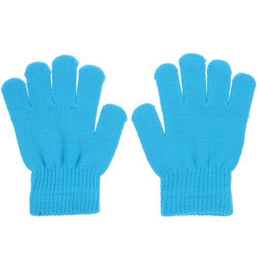 BESPORTBLE Winter Kinderhandschuhe Kinder Strickhandschuhe Anti-Rutsch-Vollfingerhandschuhe Dehnbar Gestrickt Einfarbig Warme Fünf-Finger-Handschuhe für Mädchen Jungen Ski Herbst (4-12 Jahre von BESPORTBLE
