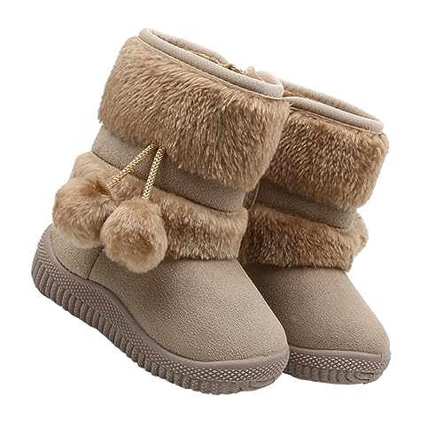 BESPORTBLE Winterschuhe für Kleinkinder Warme Schneestiefel mit Rutschfester Sohle Weiche Lauflernschuhe Atmungsaktiv und Strapazierfähig Geeignet für Outdoor Spiel und Alltag Beige von BESPORTBLE