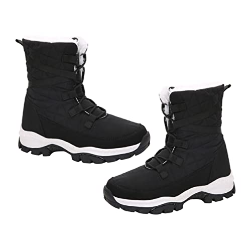 BESPORTBLE Mittelhohe Schneestiefel Für Damen Winterstiefel Mit Plüschfutter Warme Outdoor-schuhe Bequeme Innensohlen-design Und Modische Form von BESPORTBLE