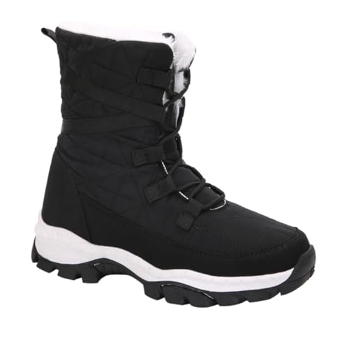 BESPORTBLE Winterstiefel Damen Warm Gefütterte Schneestiefel mit Plüschfutter Hoher Schaft Rutschfeste Sohle Komfortable Winterschuhe für Kalte Tage von BESPORTBLE